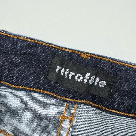 Retrofete High Rise Flare Jeans Size 25 Dark Wash - Picture 5 of 9